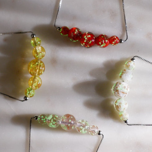 Ivory | .925 Sterling Silver | Firefly Glass Infinity Clasp Necklace